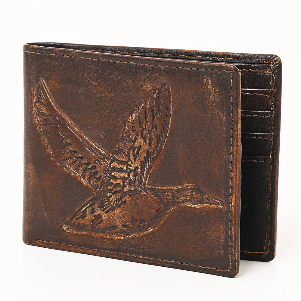 AMERICAN TANNER Genuine Leather Hand Burnished Bifold Wallet For Men Women H3.5 X W4.75 D0.5