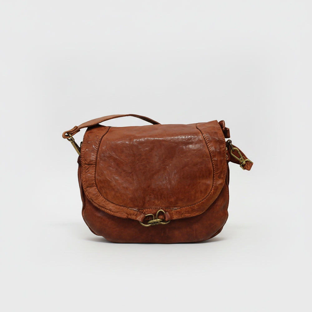 Spaghetti Western SWL134 Cross Body Vintage Handmade Drum Dyed Genuine European Cowhide Leather Women Bag Handbag Purse