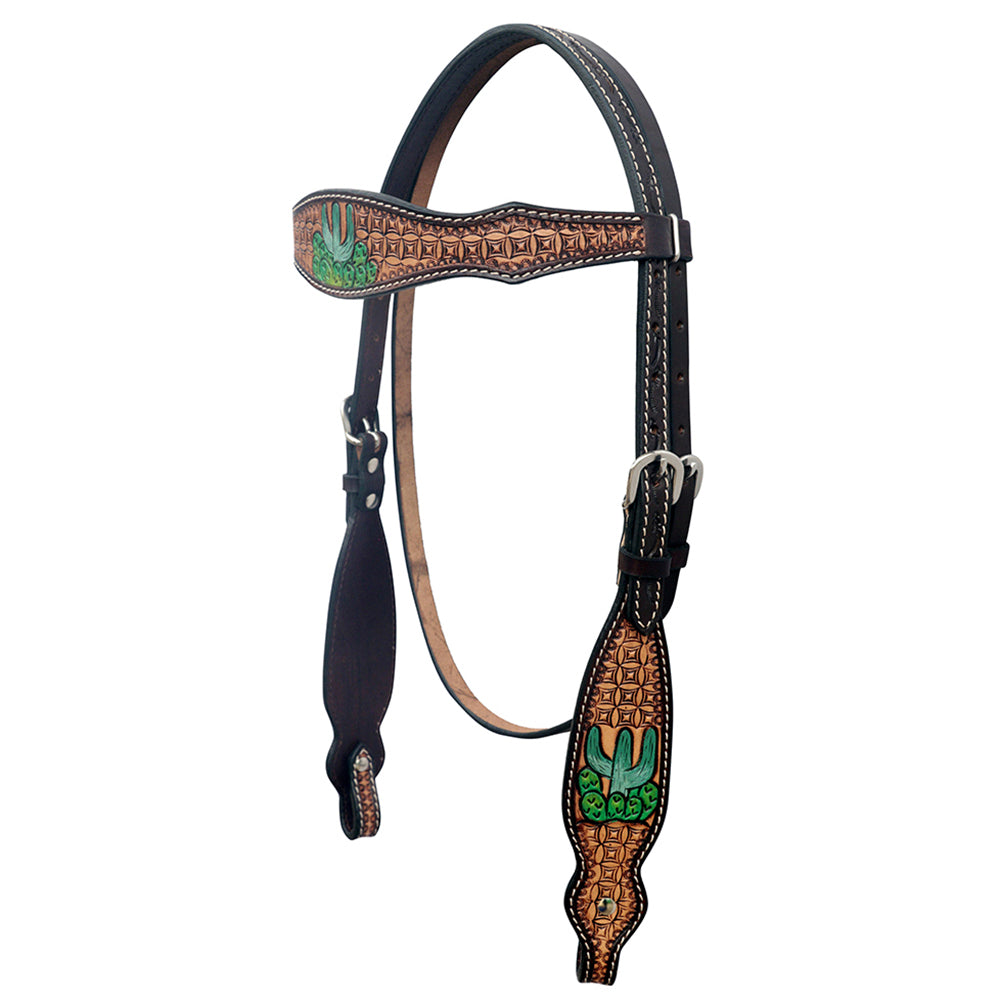 HILASON Western Leather Horse Headstall & Breast Collar Hand Tooled Tan | Leather Headstall | Leather Breast Collar