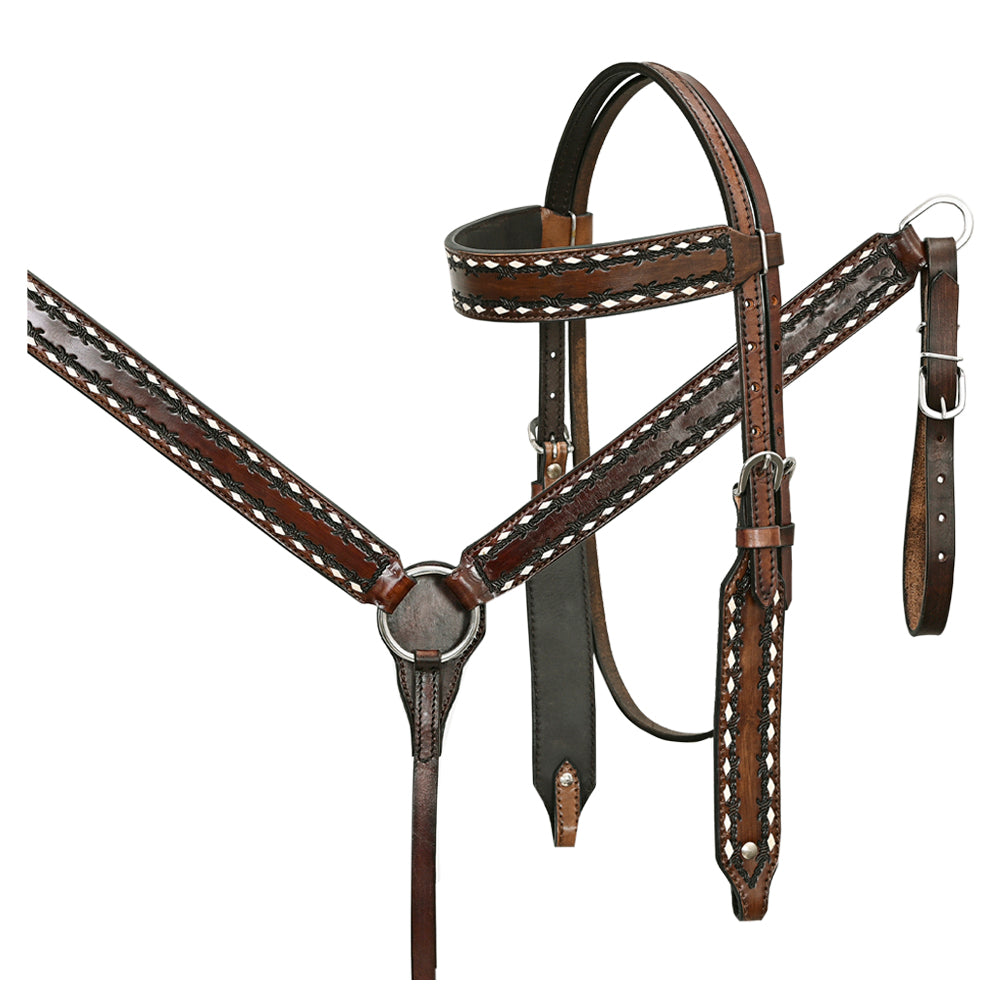 Hilason Western Horse Breast Collar American Leather Dark Brown| | Collars For Horses Set