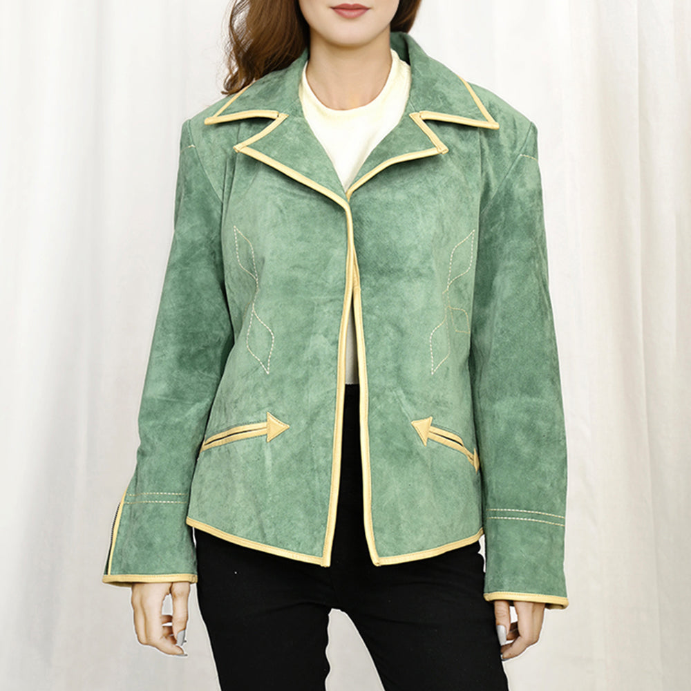 American Darling Genuine Vintage leather Women Blazer dress jacket ladies Girl|