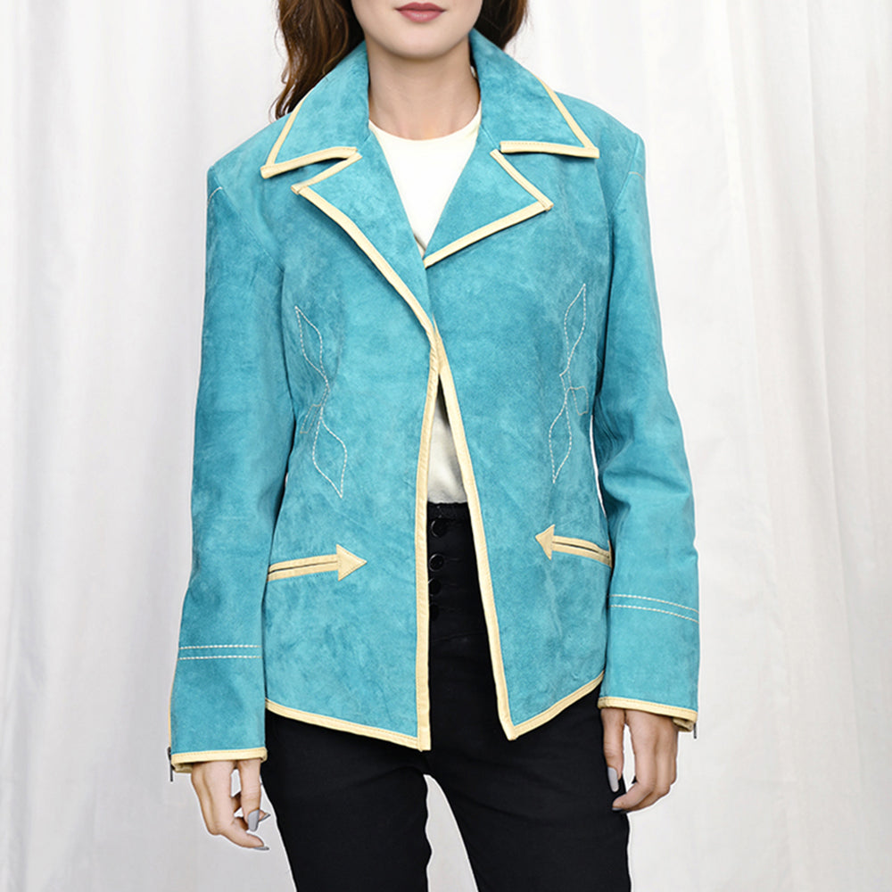 American Darling Genuine Vintage leather Women Blazer dress jacket ladies Girl|