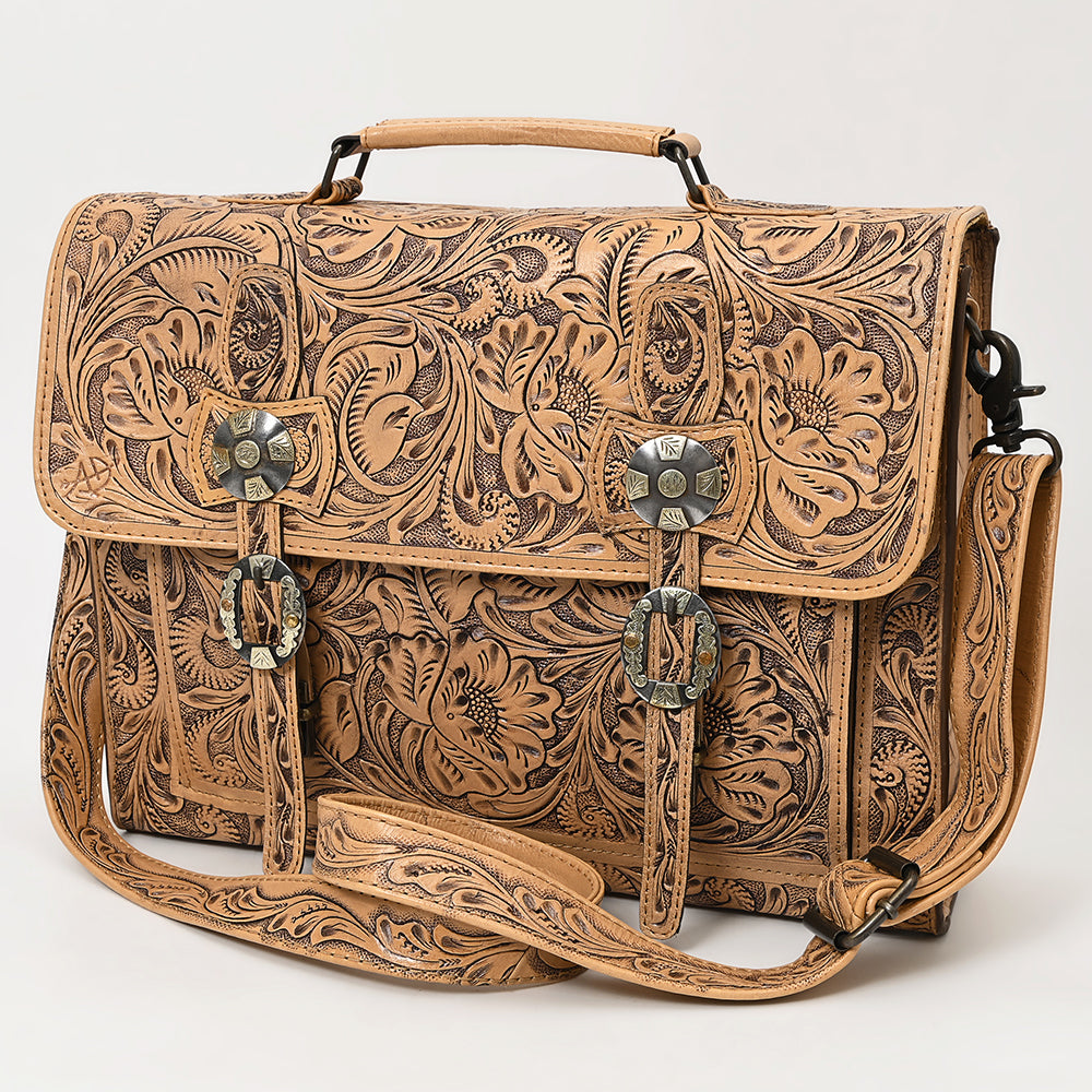 American Darling Briefcase Hand Tooled Genuine Leather Western Women Bag Handbag | for Cute Laptop