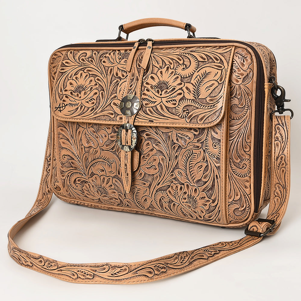 American Darling Briefcase Hand Tooled Genuine Leather Western Women Bag Handbag | for Cute Laptop