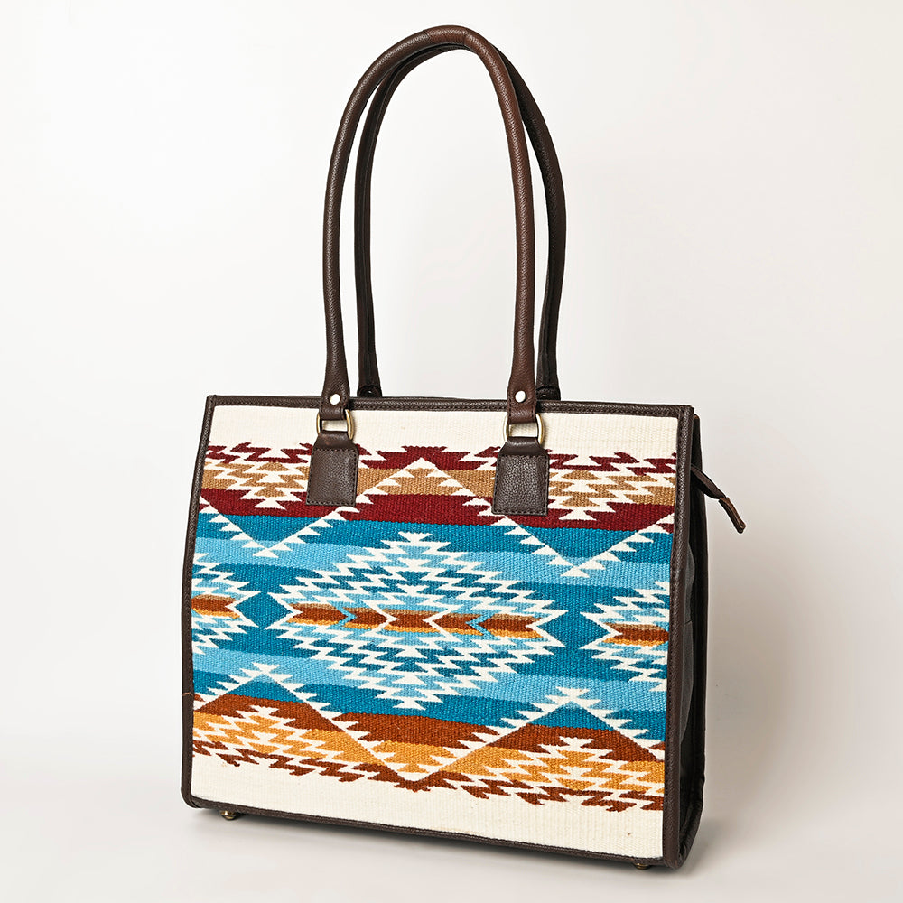 American Darling Tote Saddle Blanket Fabric Genuine Leather Western Women Bag | Handbag Purse for Cute