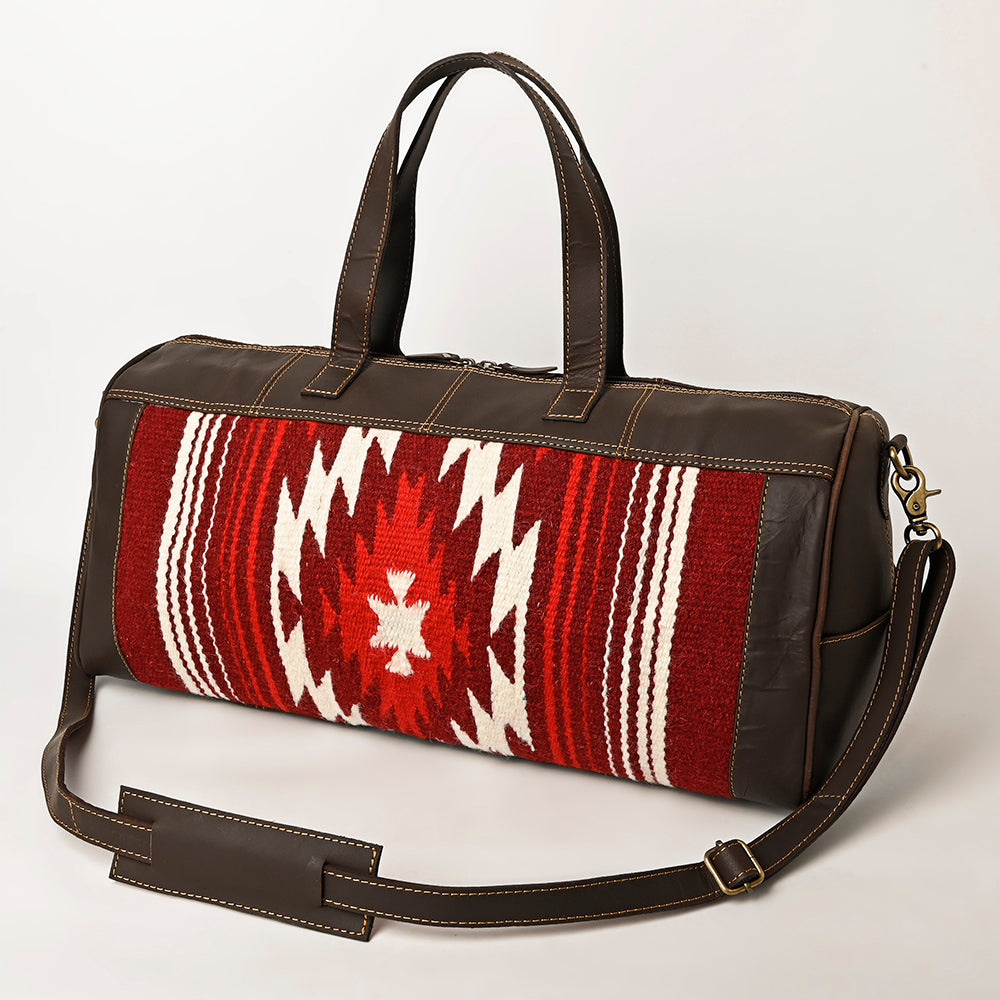 OHLAY Duffel Upcycled Wool Genuine Leather Women Bag Western Handbag Purse | Canvas for Womens Summer