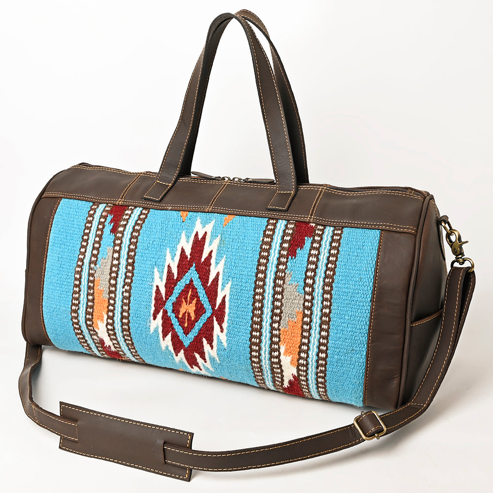 OHLAY Duffel Upcycled Wool Genuine Leather Women Bag Western Handbag Purse | Canvas for Womens Summer