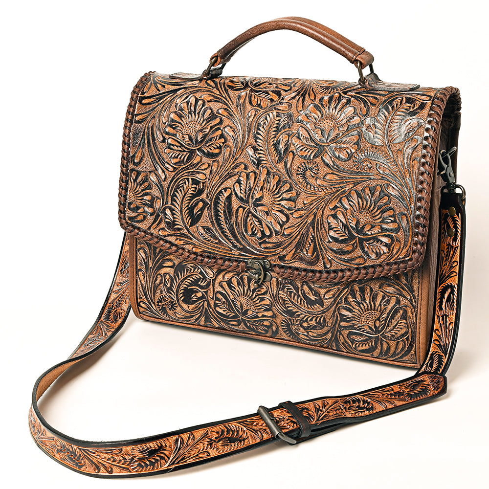 American Darling Briefcase Hand Tooled Genuine Leather Western Women Bag Handbag Purse | for Cute