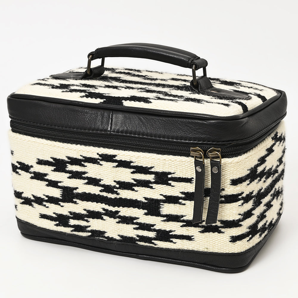 American Darling Jewelry Case Saddle Blanket Fabric Genuine Leather Western Women Bag | Organizer Box for Travel