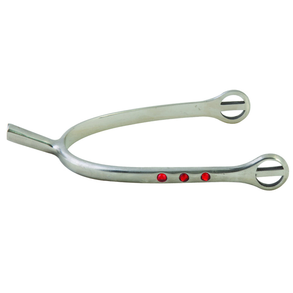 1 In - 4 Hilason Western Horse Riding Ladies Pow Red Studs Stainless Steel Spur