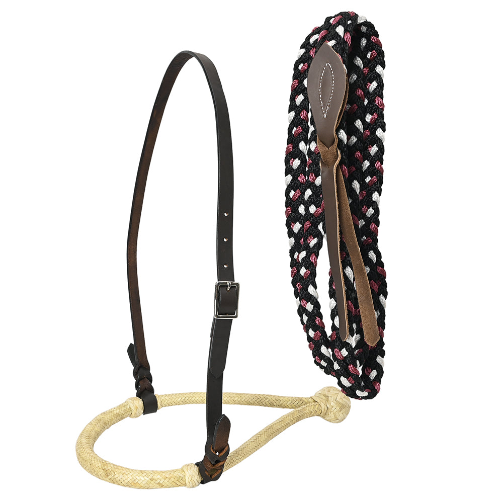 HILASON Western Horse Beautiful Noseband Tack American Leather Rein with Bosal Set | Reins