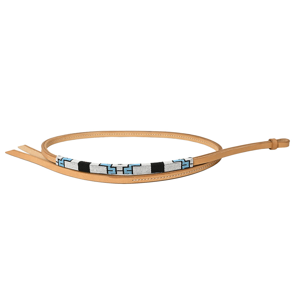 HILASON Western Horse Beautiful Beaded Overlay American Leather Whip | Equestrian Whips Riding Rope Tan Color (5 Ft)