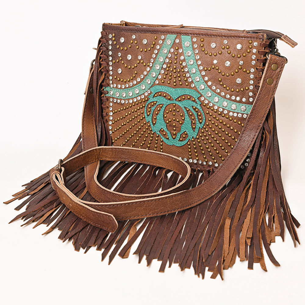 American Darling ADBG1322A Hand Tooled Hair-On Genuine Leather Women Bag Western Handbag Purse