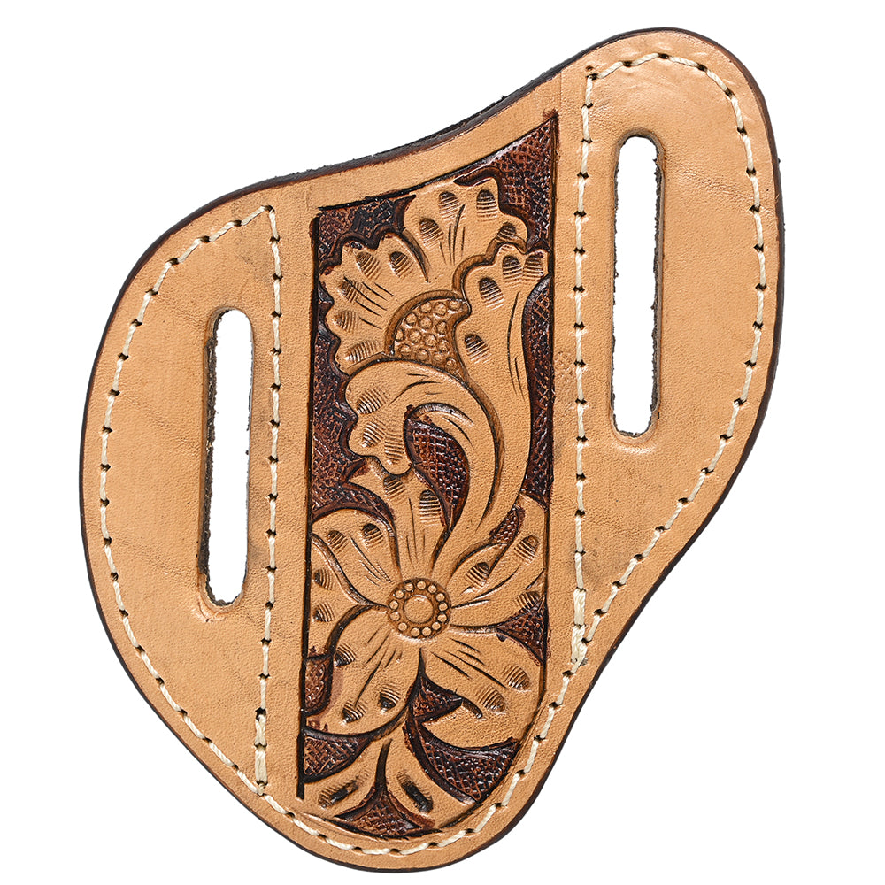 Hilason Leather Angled Knife Scabbard Sheath Cover Floral Tooled