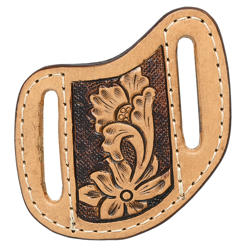 Hilason Leather Angled Knife Scabbard Sheath Cover Floral Tooled