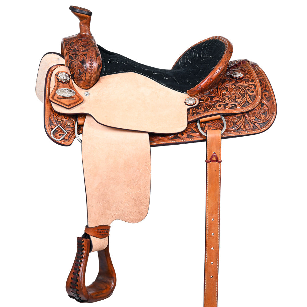 HILASON Western Horse Trail Pleasure American Leather Saddle Tan