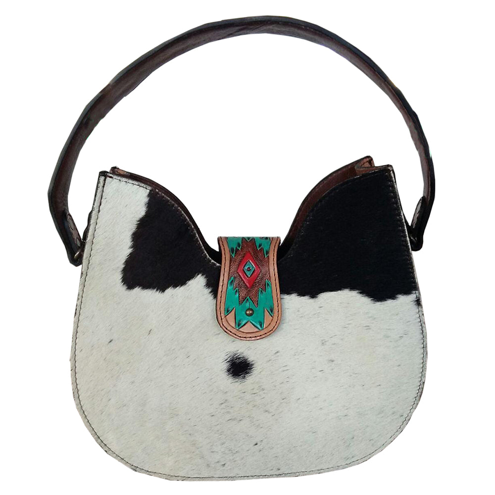 Hobo Hand Tooled Hair-On Genuine Leather women bag western handbag purse