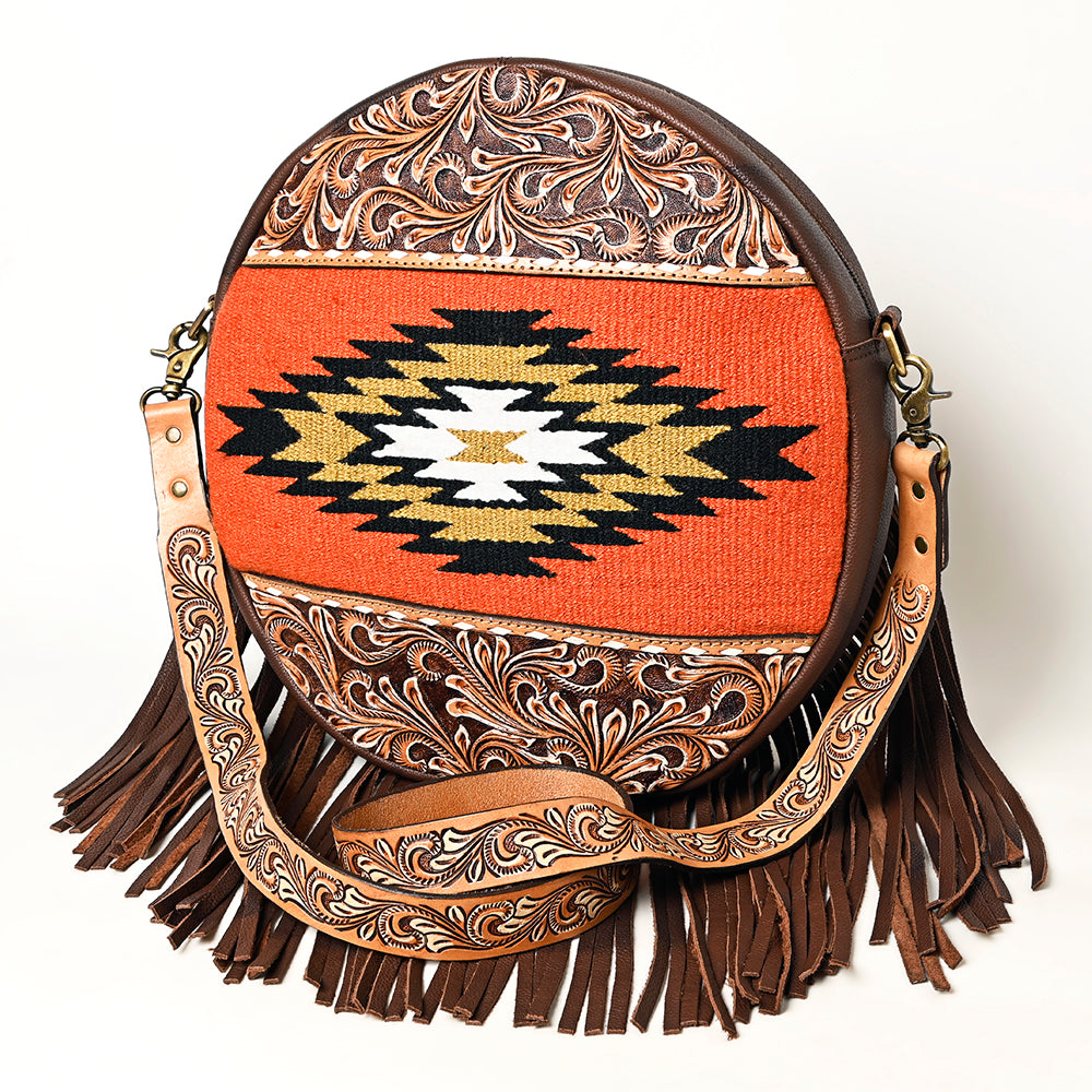 American Darling Hand Tooled Saddle Blanket Genuine Leather Women Bag Western Handbag Purse