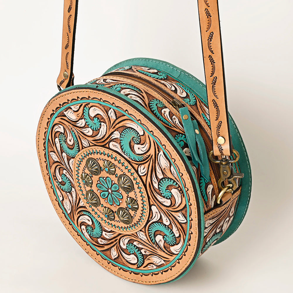 American Darling Canteen Hand Tooled Suede Genuine Leather Women Bag Western Handbag Purse |