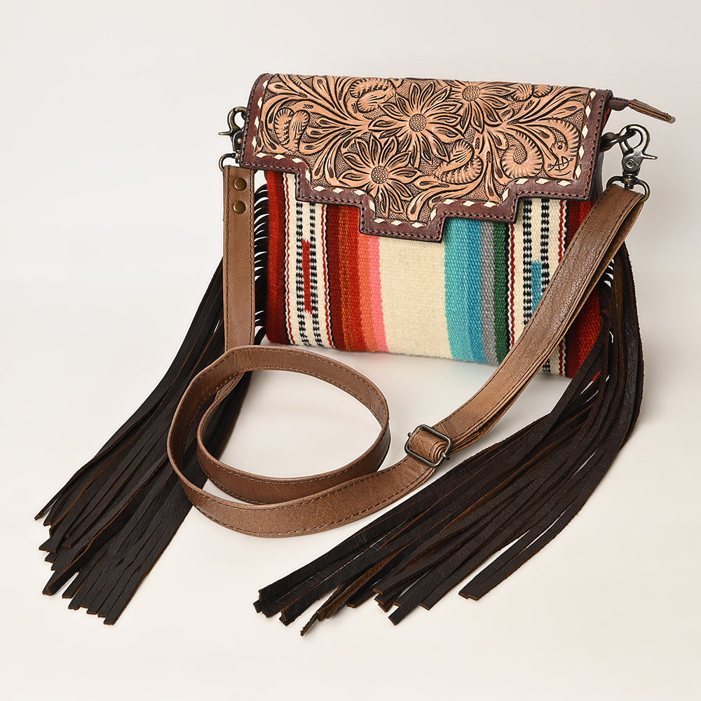American Darling Crossbody Saddle Blanket Hand Tooled Genuine Leather Western Women Bag Handbag Purse Travel Bags College
