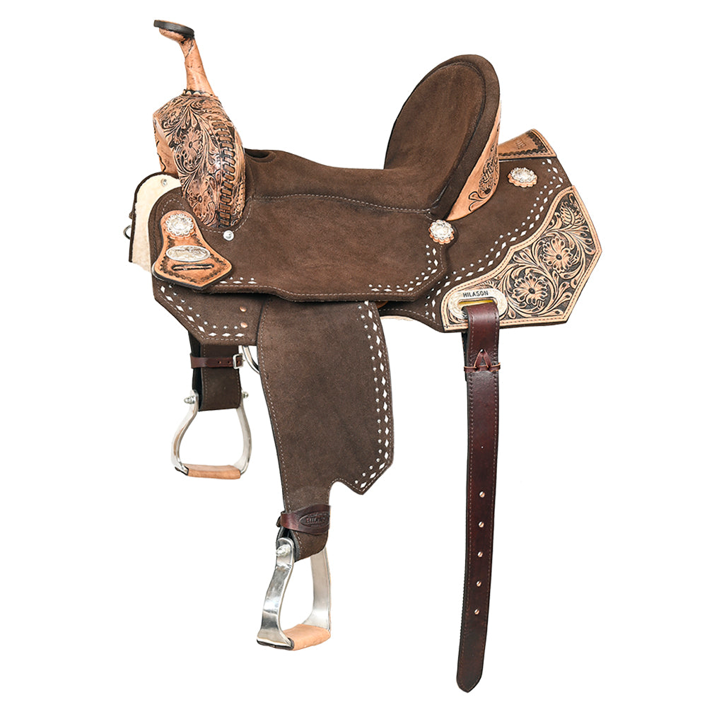 HILASON Western Horse Flex Tree Barrel Trail in American Leather Saddle Brown | for Horses