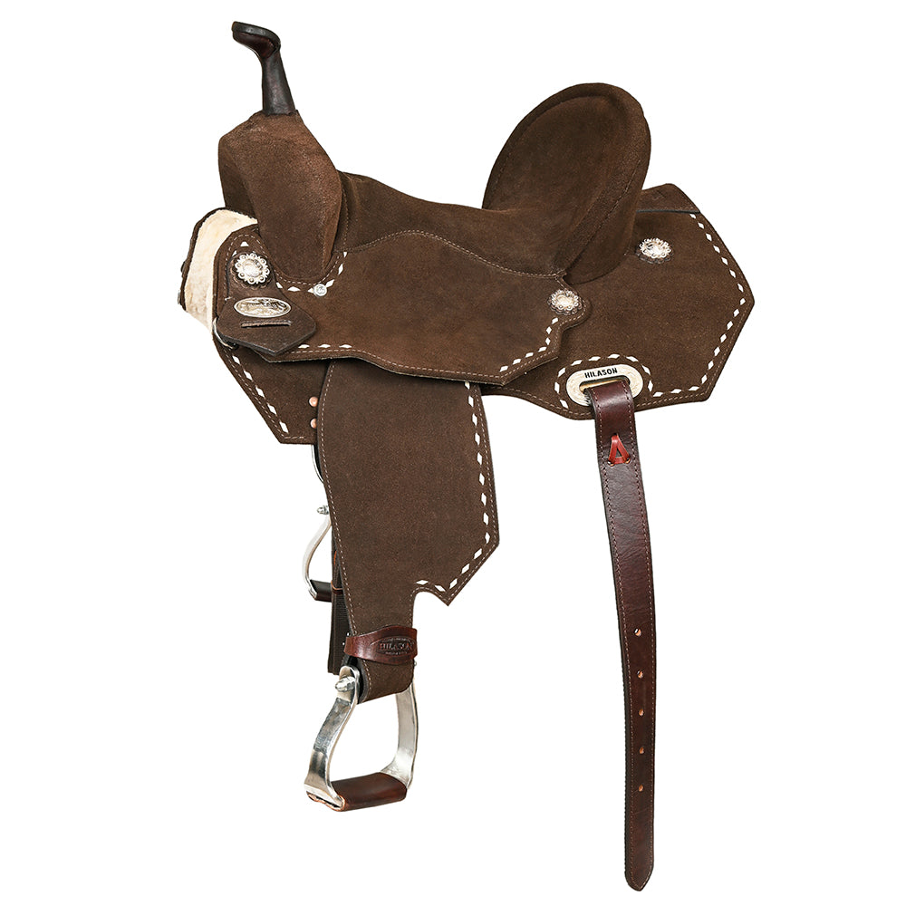 HILASON Flex Tree Western Horse Buckstitch Trail Barrel American Leather Saddle Brown | for Horses