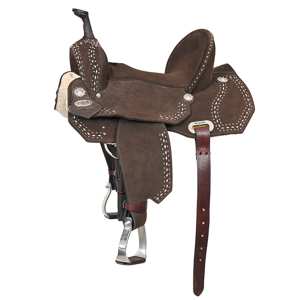 HILASON Flex Tree Western Horse Buckstitch Trail Barrel American Leather Saddle Brown | for Horses