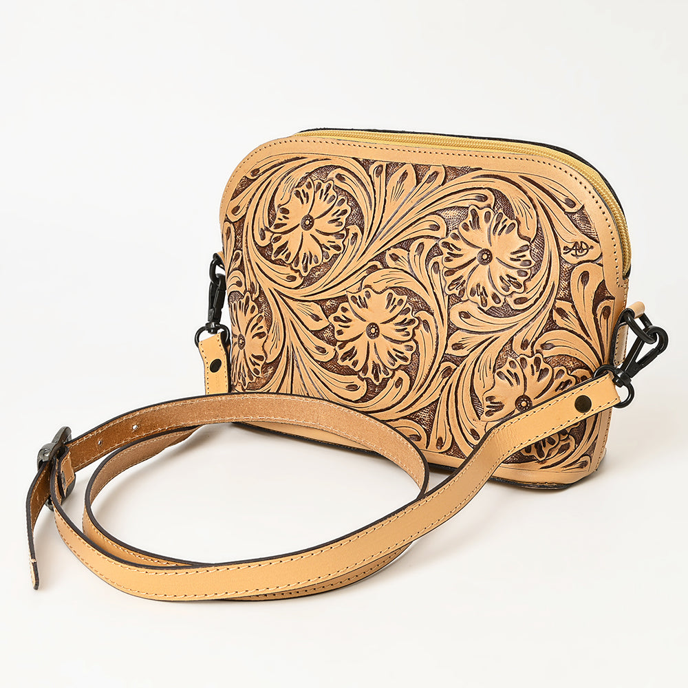 American Darling Cross Body Hand Tooled Genuine Leather Western Women Bag | Antique Tan Handbag Purse Crossbody for Cute