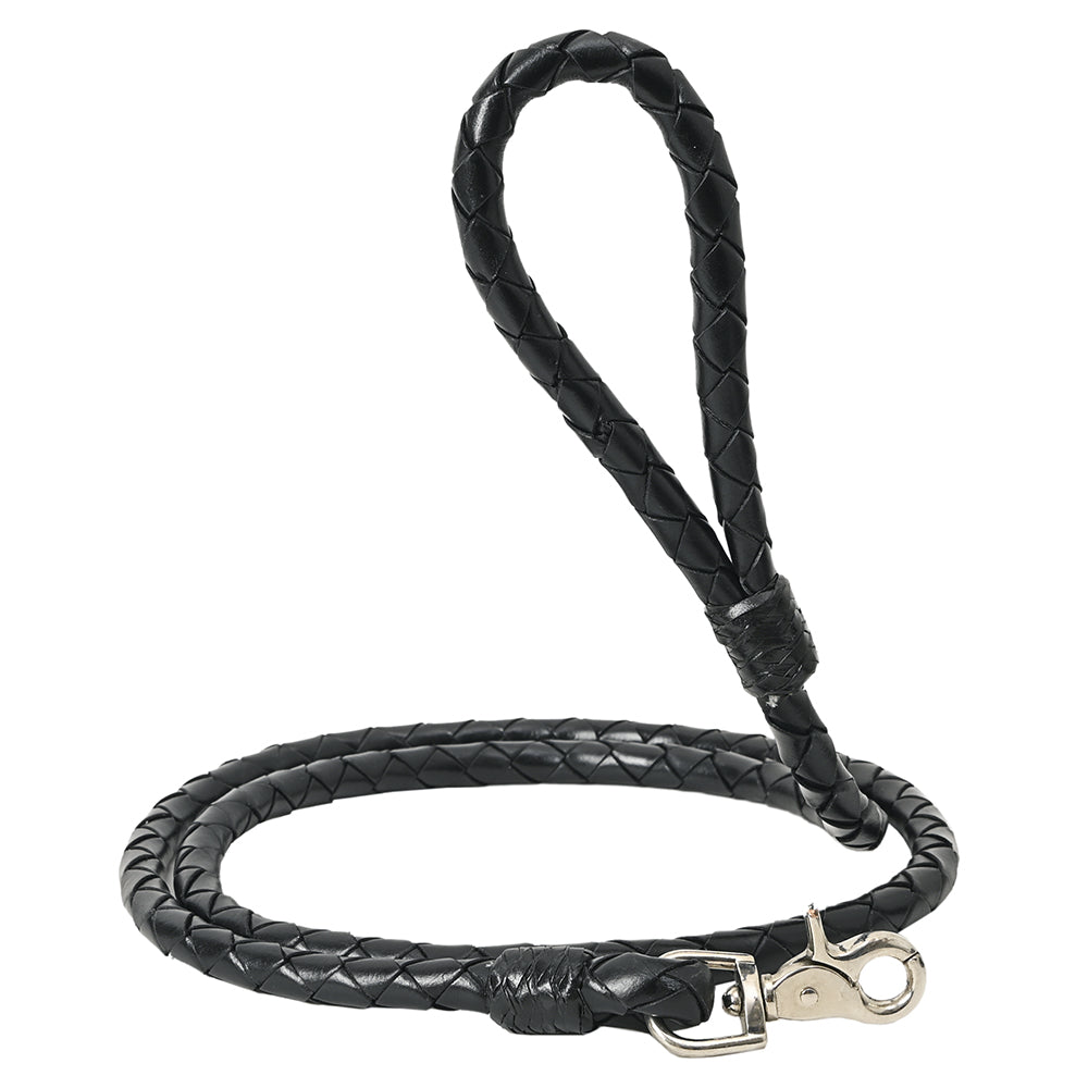 HILASON Western Dog Heavy Duty Black Leash American Genuine Leather Rope | Special Strong Leashes for Dogs