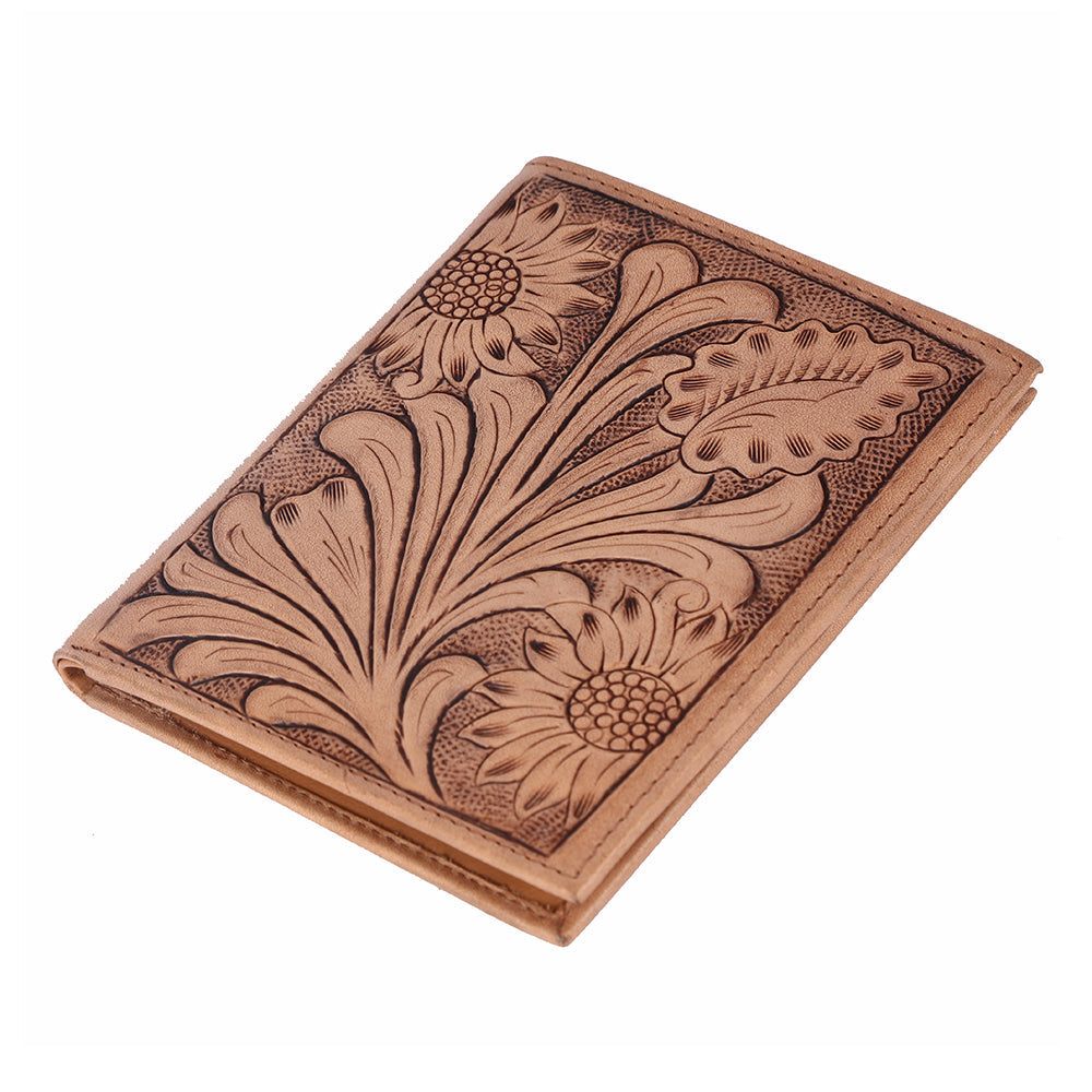 BAR H EQUINE Hand Carved Unisex Bifold Wallet Genuine Hair-On Leather