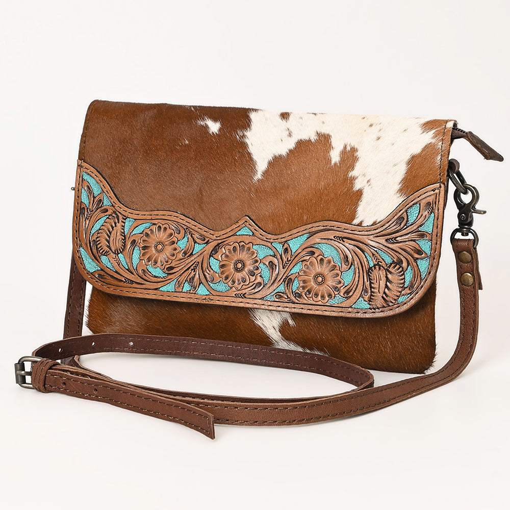 Ohlay Bags OHG127 Clutch Hand Tooled Hair-On Genuine Leather Women Bag Western Handbag Purse
