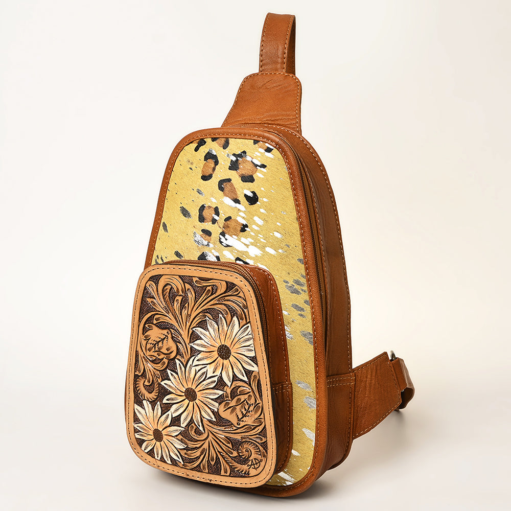 American Darling Sling Hand Tooled Hair-On Genuine Leather Western Women Bag |Sling | for