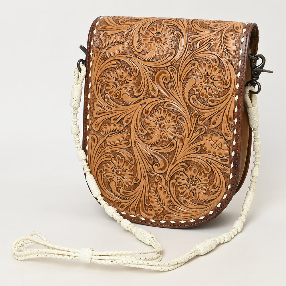 American Darling Women's Cross Body Bag Western Hand Tooled Genuine Leather Handbag and Ladies Purse