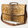 American Darling Hair-On Cowhide Briefcase Bag – Genuine Leather Western Work Bag with Shoulder Strap | Premium Handmade Laptop Case
