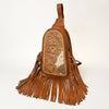 American Darling Hand-Tooled Leather Sling Bag – Genuine Leather Floral Carved Western Crossbody | 13in (H) X 8in (W) X 3in (D)