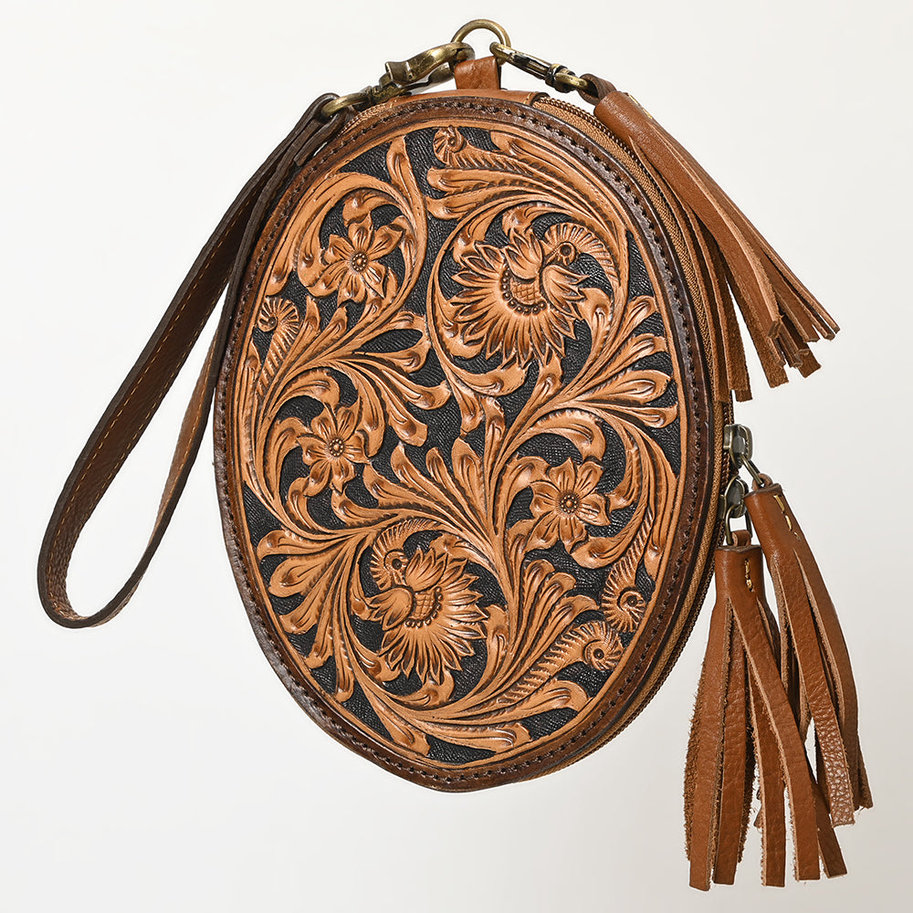American Darling Wristlet Hand Tooled Genuine Leather Women Bag Western Handbag Purse