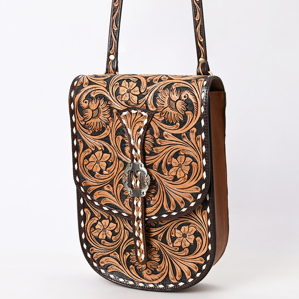 American Darling Messenger Hand Tooled Genuine Leather Women Bag Western Handbag Purse