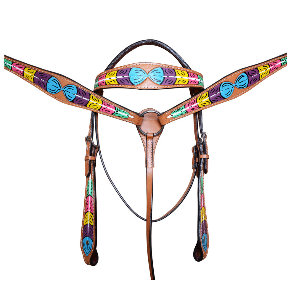 HILASON Western Horse Genuine Leather Tack Set Tan