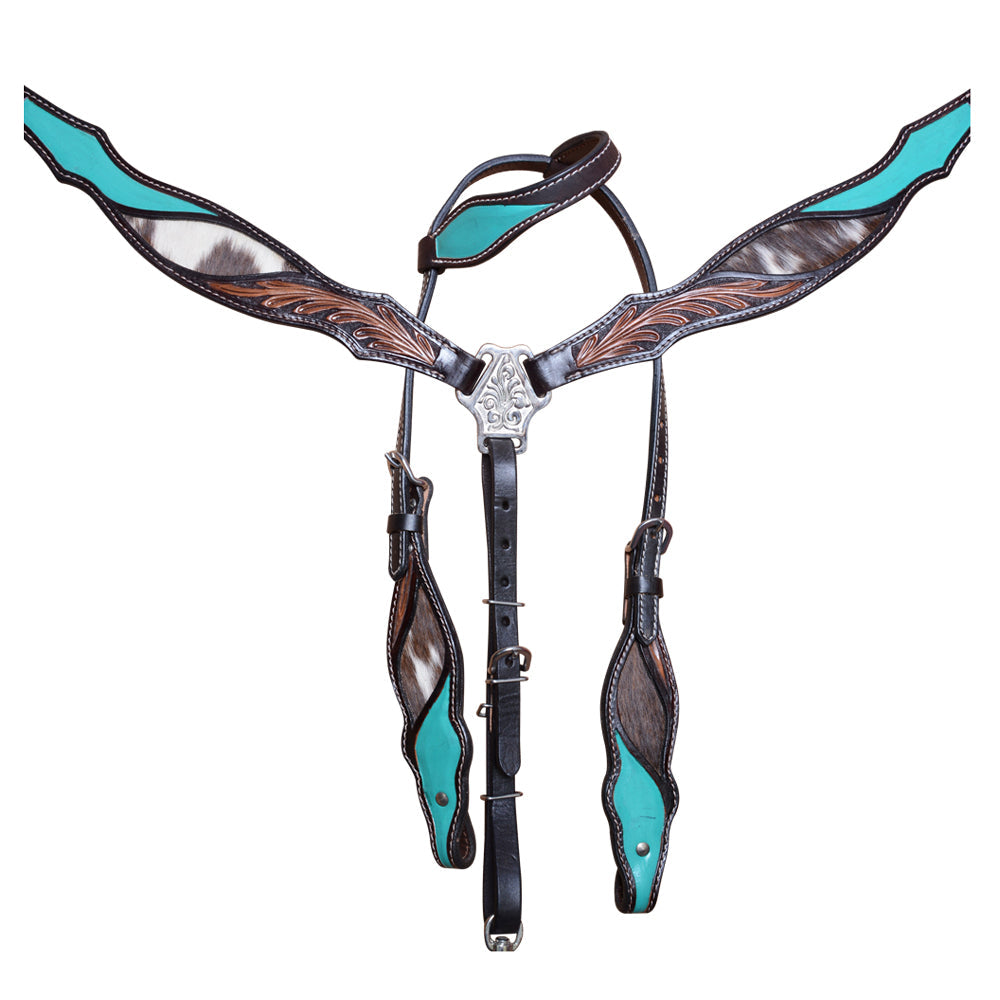 COMFYTACK Western Horse Headstall Breast Collar Tack Genuine American Leather