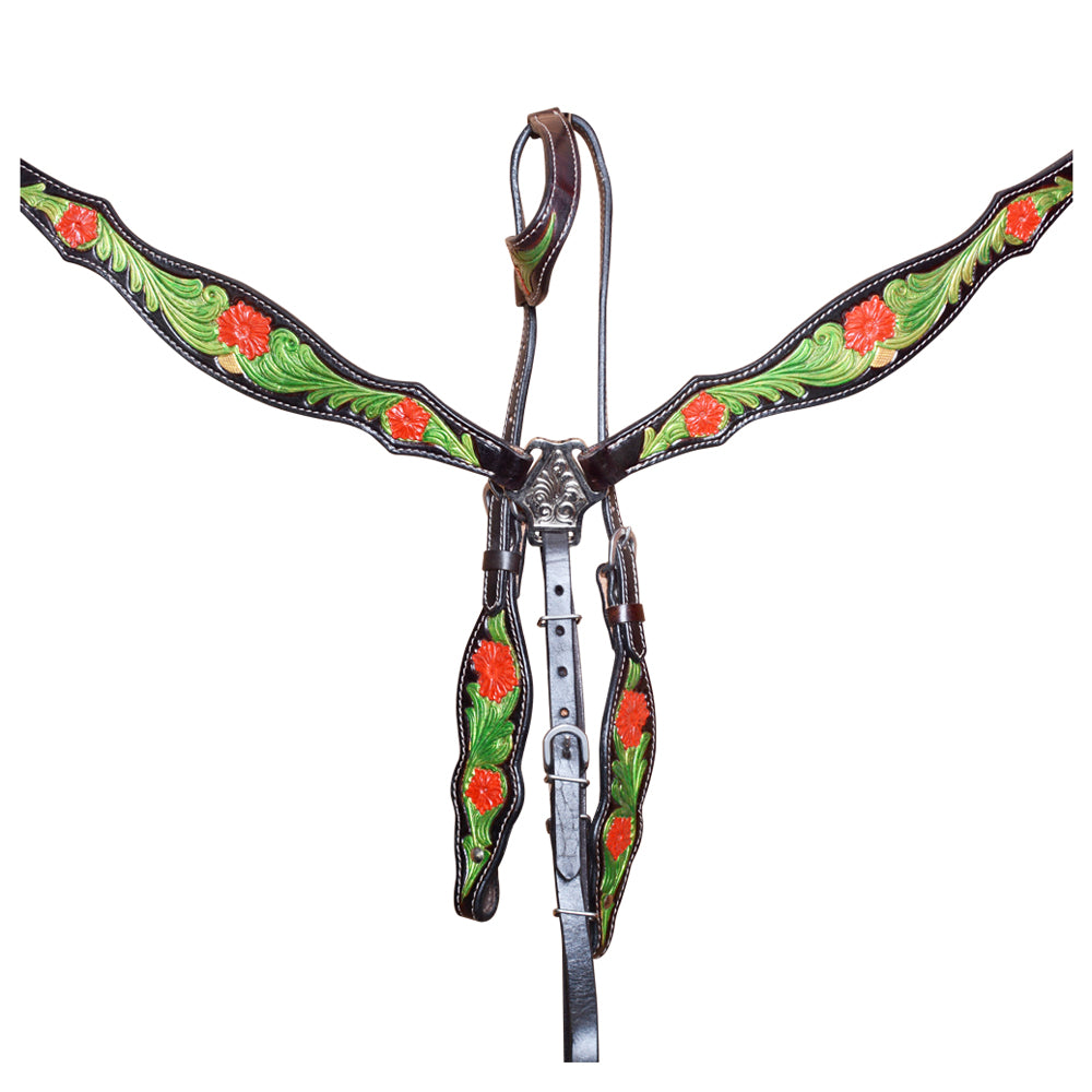 COMFYTACK Western Horse Headstall Breast Collar Tack Genuine American Leather