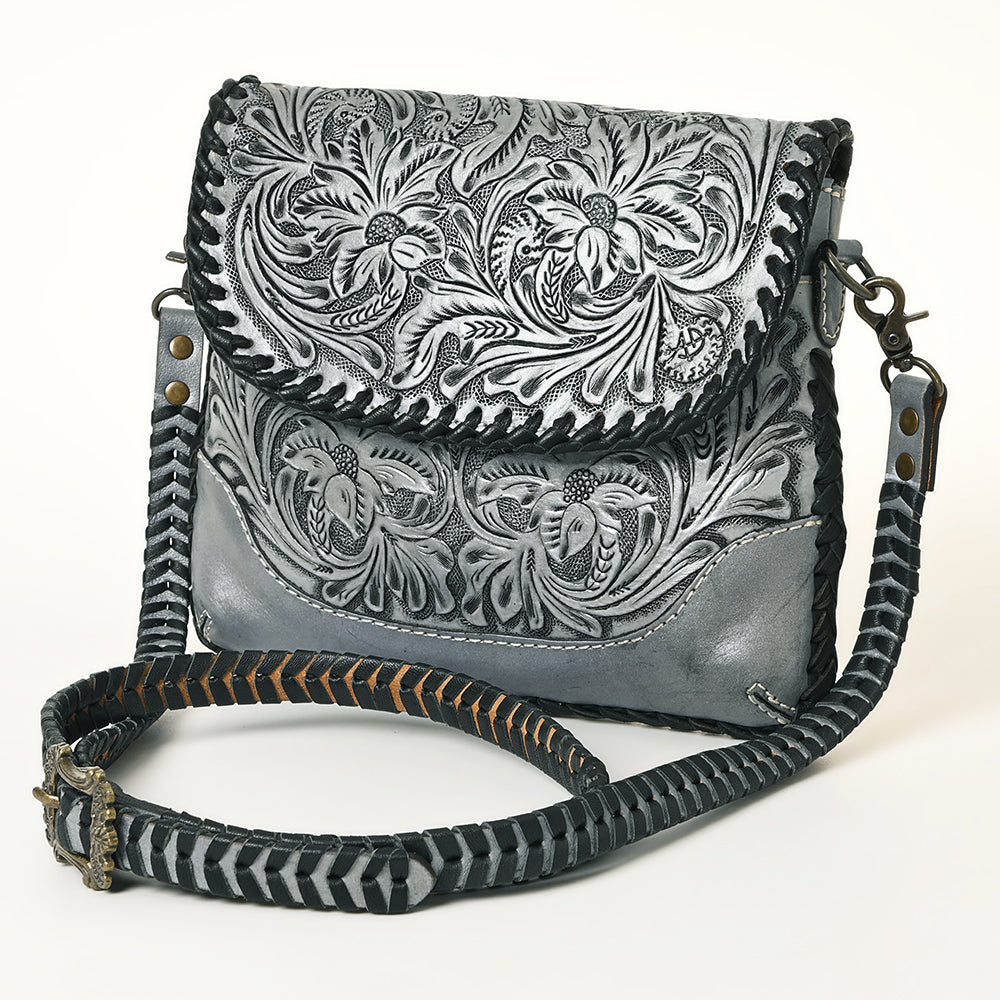 American Darling Western Leather Crossbody Bag – Handcrafted with Hand-Tooled Floral Carving, Genuine Leather, Durable and Stylish