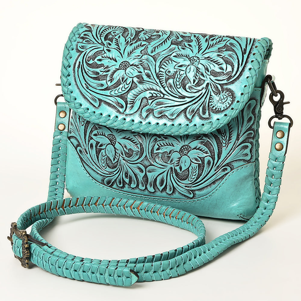 American Darling Western Leather Crossbody Bag – Handcrafted with Hand-Tooled Floral Carving, Genuine Leather, Durable and Stylish