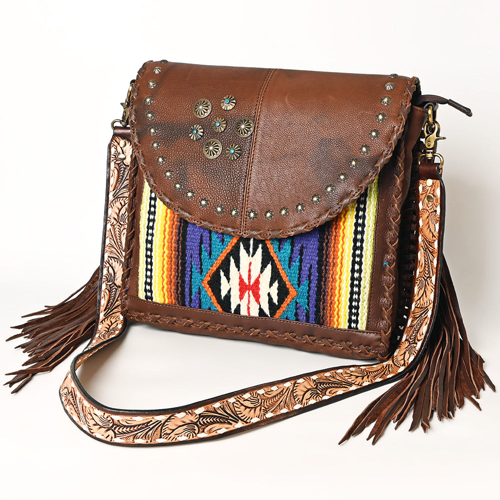 American Darling Crossbody Saddle Blanket Hand Tooled Genuine Leather Women Bag Western Handbag Purse
