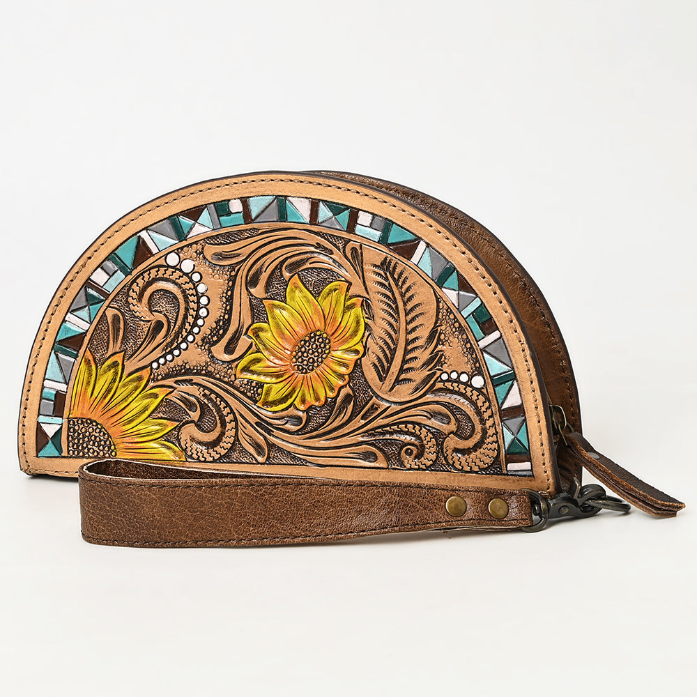 American Darling Taco Hand Tooled Genuine Leather Women Bag Western handbag purse | Wristlet