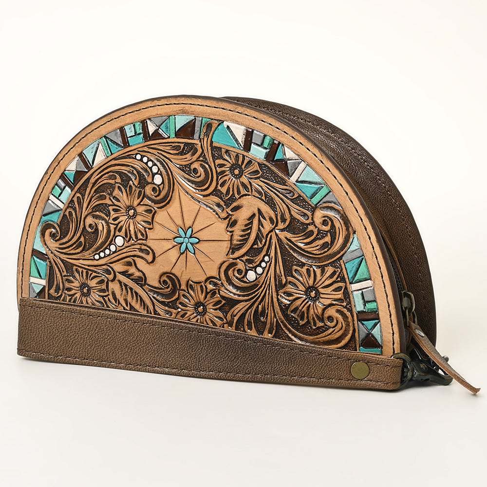 American Darling Taco Hand Tooled Genuine Leather Women Bag Western handbag purse | Wristlet