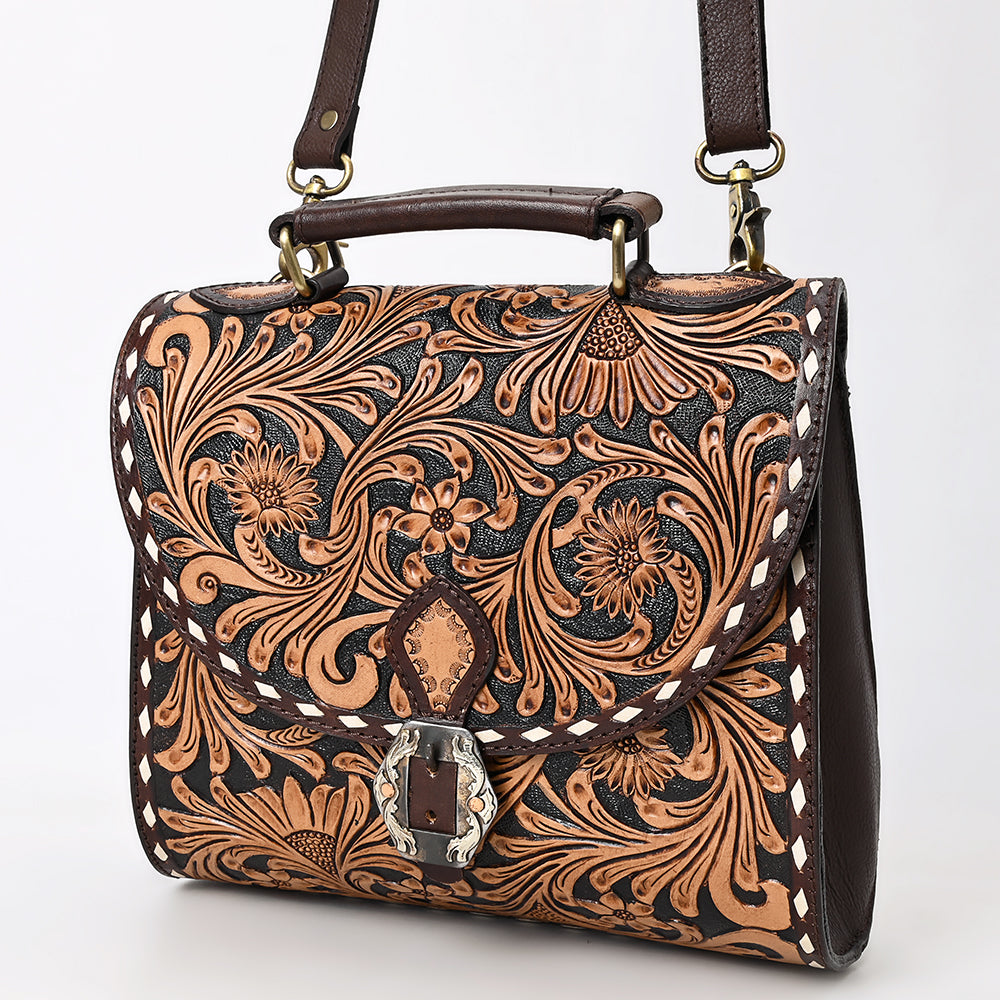 American Darling Messenger Hand Tooled Genuine Leather Women Bag Western Handbag Purse