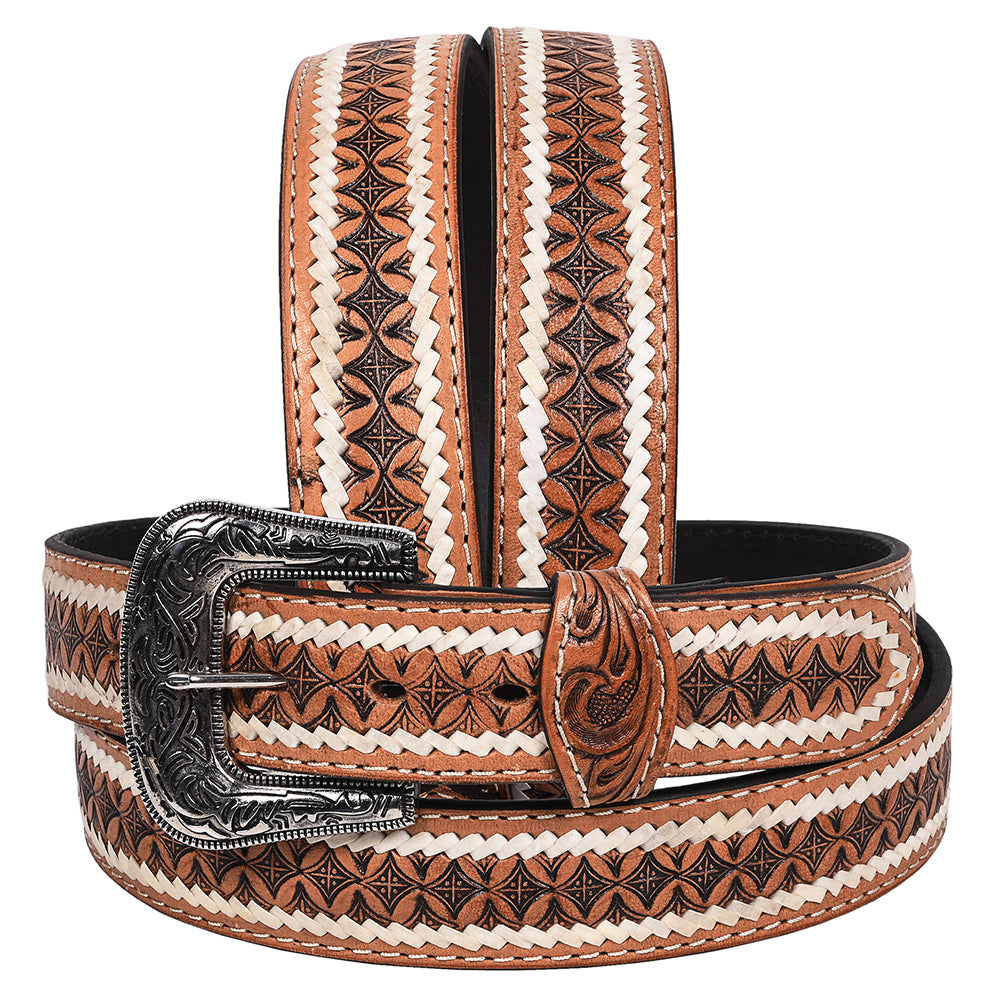 HILASON Western Genuine Leather Belt for Men Women Cowboy Cowgirl Handmade Unisex Full Grain Heavy Duty Engraved Buckle