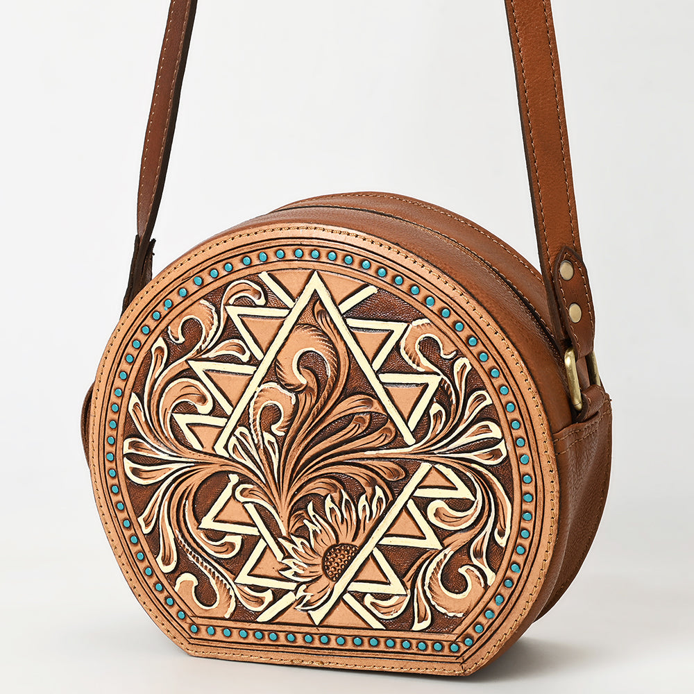 American Darling Canteen Hand Tooled Genuine Leather Women Bag Western Handbag Purse