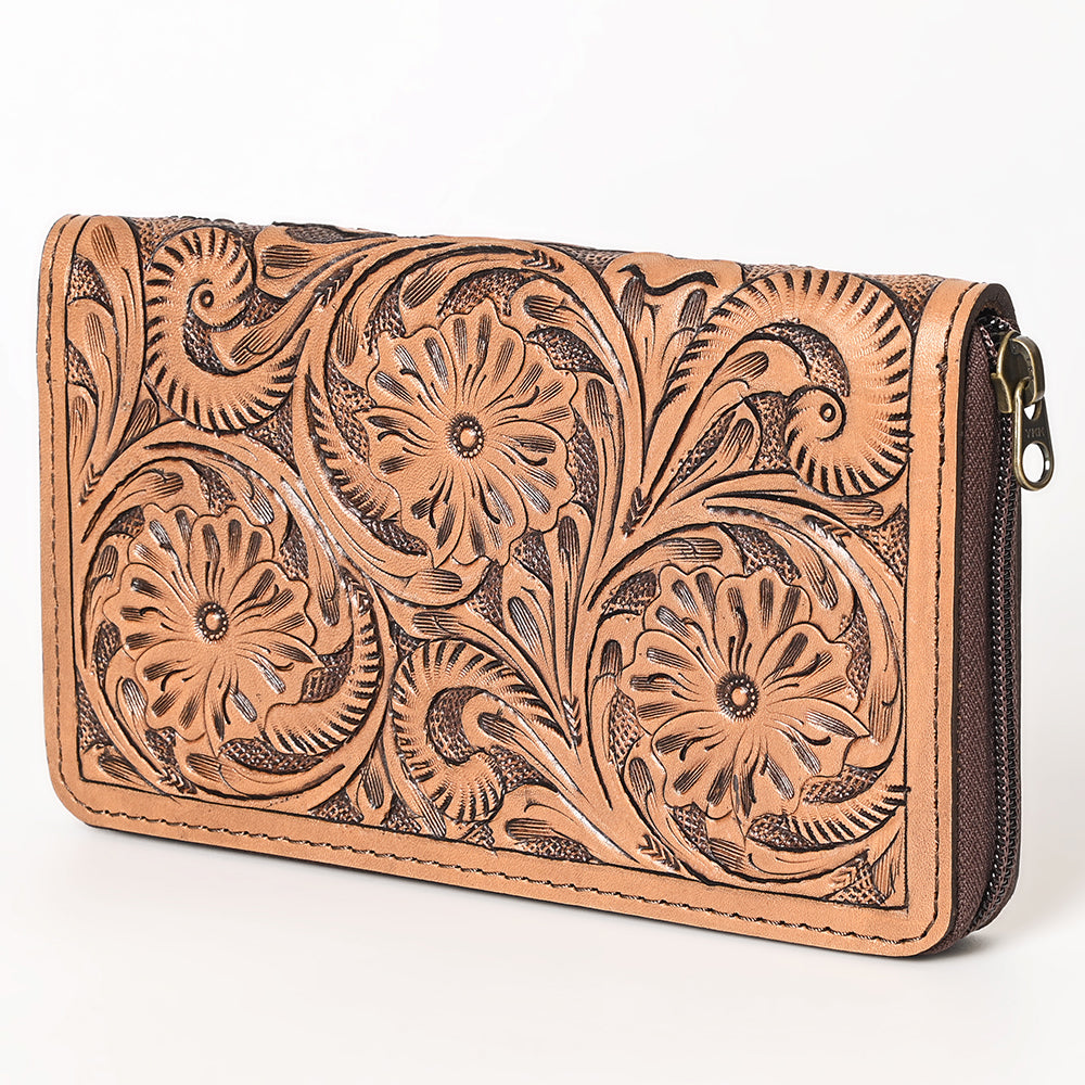 OHLAY Wallet Hand Tooled Genuine Leather Women Bag Western Handbag Purse | Womens Handbags |Leather Belt for Summer