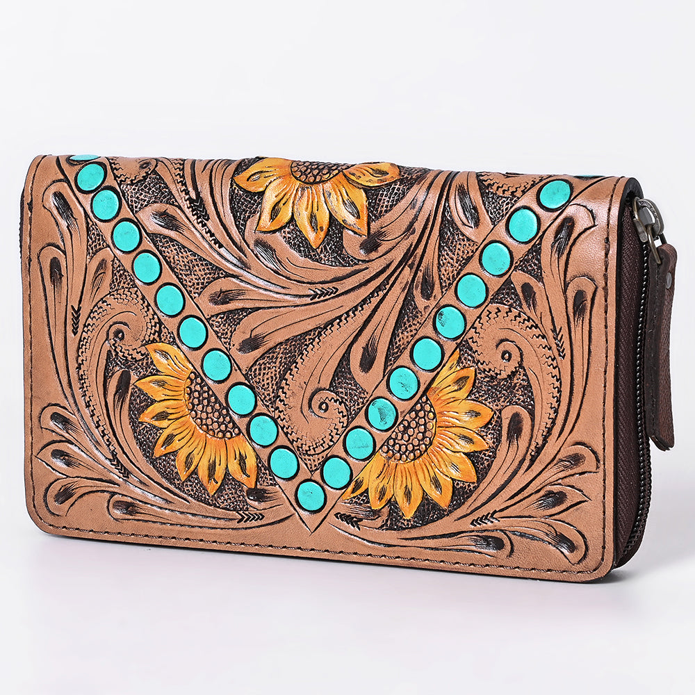 OHLAY Wallet Hand Tooled Genuine Leather Women Bag Western Handbag Purse | Womens Handbags |Leather Belt for Summer